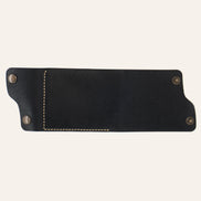 MZ Leather Craft Kompakt Cüzdan Dil Kapaklı - Pueblo Siyah Deri - Sarı İplik